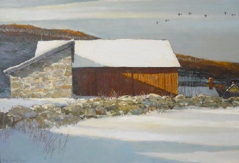 Eric Sloane Painting Title: Last Snow of Winter